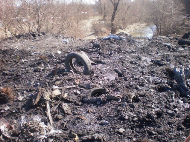 Государственные экоинспекторы не нашли на берегах Лыбиди покрышек с Майдана