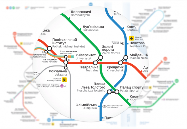 В качестве эксперимента в киевской подземке развесят новые схемы линий метро