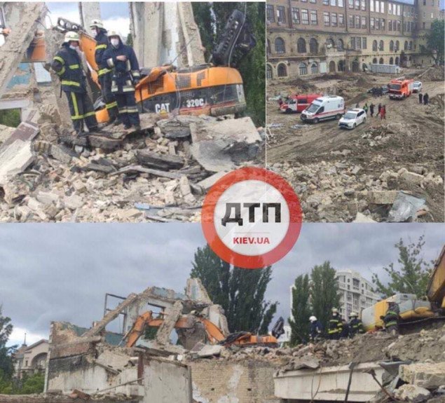 В Киеве при сносе здания погиб рабочий (видео)